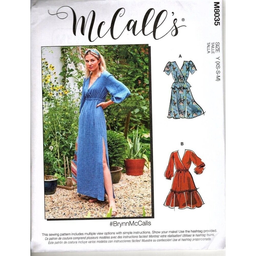 McCall's M8035 Misses XS to M Casual Dress Uncut Sewing Pattern New